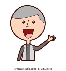 old man waving avatar character