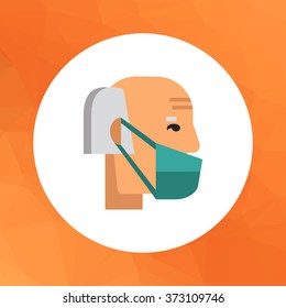 Old man wearing mask