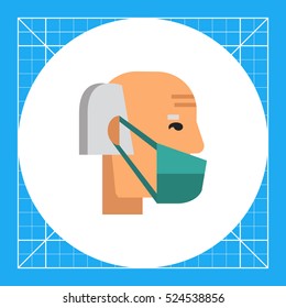 Old man wearing mask