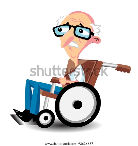 Old Man Wheelchair Cartoon