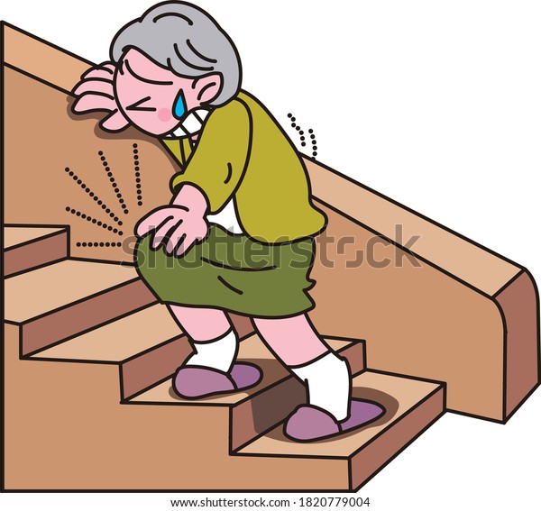 Old Man Who Cant Climb Stairs Stock Vector (Royalty Free) 1820779004