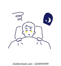 An old man who is having trouble sleeping at night.