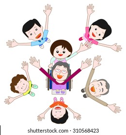 The old man who lives happily in a welfare institution