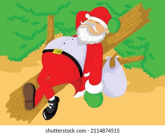 old man who was relaxing illustration