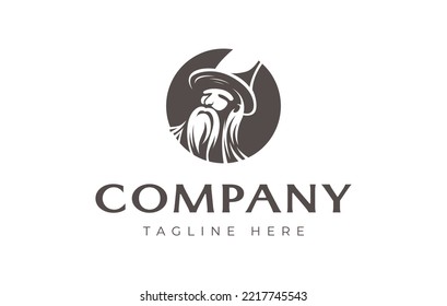 Diseño del logotipo de la bruja del viejo hombre