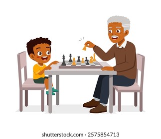 old man and young man playing chess