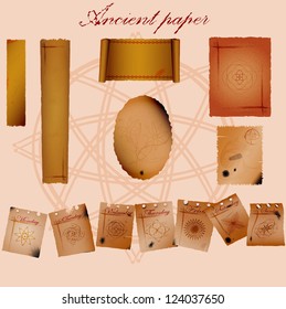 Old manuscript. Can be used as banner or design element. Vector