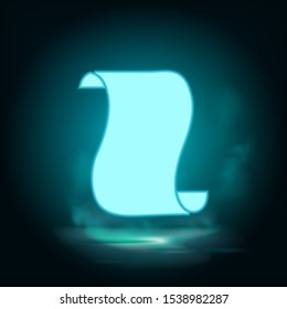 Old manuscript, neon, icon. Theater ruby color neon ui ux icon. Theater sign logo vector - Vector