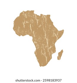 old map of africa with grunge effect - vector illustration	