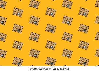 old map with compass colorful doodle seamless pattern on yellow background. retro topographic map background. treasure map illustration wallpaper. pattern background with world map for geography