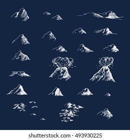 Old map mountains blueprint dark theme