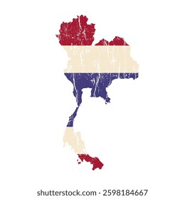 old map of thailand with grunge effect - vector illustration	