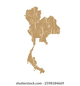 old map of thailand with grunge effect - vector illustration	