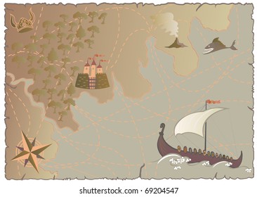 old map, vector background