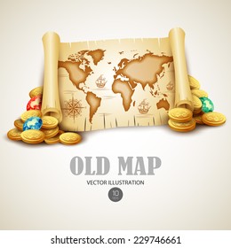 Old map. Vector illustration