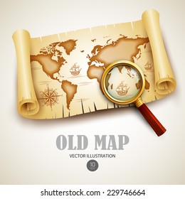 Old map. Vector illustration