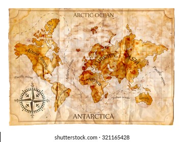 Old map, vector illustration