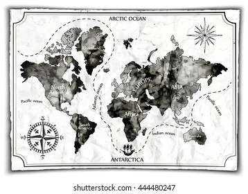 Old map, vector illustration