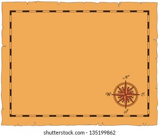 Old map with wind rose