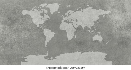 Old map of the world on a old parchment background. Vintage style