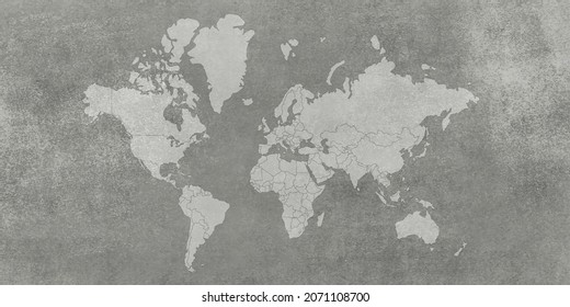 Old map of the world on a old parchment background. Vintage style