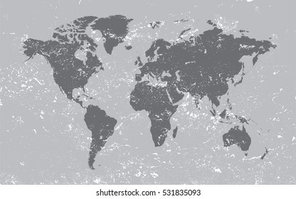 Old map of the world.Vector grunge world map.