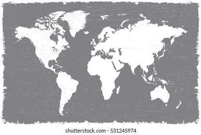 Old map of the world.Vector world map.