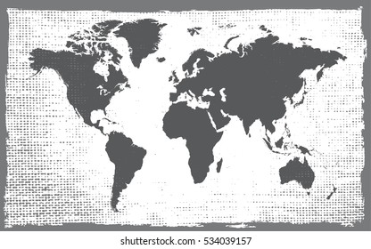 Old map of the world.Vector world map.