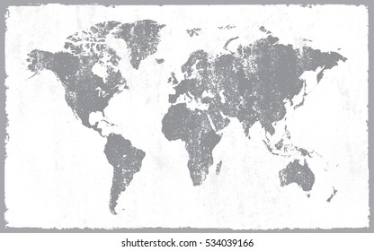 Old map of the world.Vector world map.