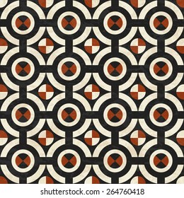 old marble floor, abstract geometric pattern with texture, seamless vector illustration