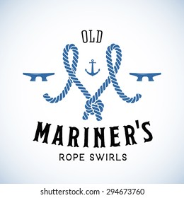 Old Mariner Abstract Vector Retro Logo Template or Vintage Label with Typography. Isolated