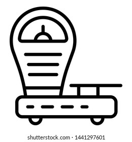 Old market scales icon. Outline old market scales vector icon for web design isolated on white background