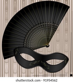 old mask and fan