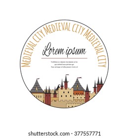 old medieval city, vector, illustration