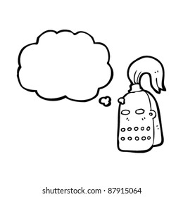 old medieval helmet thinking cartoon