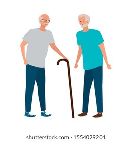 old men elegant avatar character vector illustration design