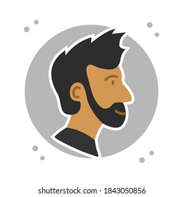 Old Men Head Avatar Icon Flat Style. Father Profile Photo Symbol Illustration Sticker. Grandfather Person Avatars Logo Vector. People Cartoon Character User Profile
