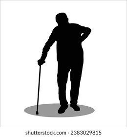 Old men silhouette stock vector