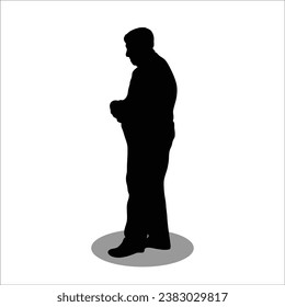 Old men silhouette stock vector