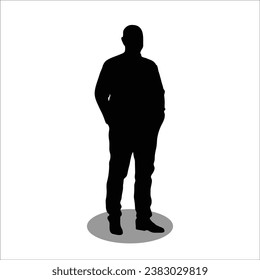 Old men silhouette stock vector