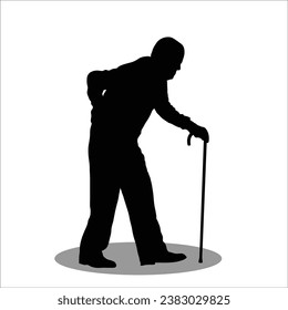 Old men silhouette stock vector