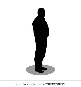Old men silhouette stock vector