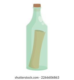 Alte Flasche Flasche Symbol Zeichentrickfilm Vektorgrafik. Weinpirat. Hinweis