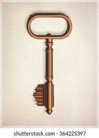 Old metal key, eps 10