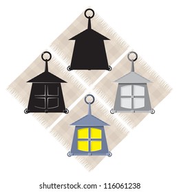 Old metal kitchen lantern, vector