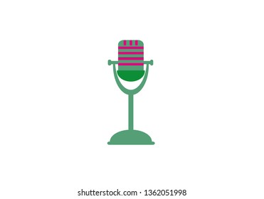 old metal microphone vector