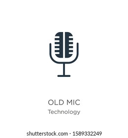 Old mic icon vector. Trendy flat old mic icon from technology collection isolated on white background. Vector illustration can be used for web and mobile graphic design, logo, eps10
