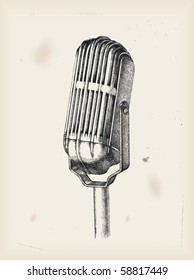 Old microphone -drawing