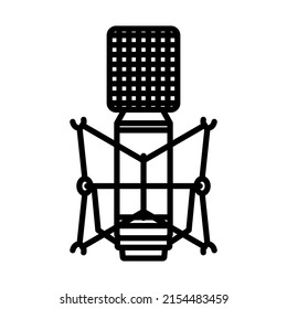 Old Microphone Icon. Bold outline design with editable stroke width. Vector Illustration.