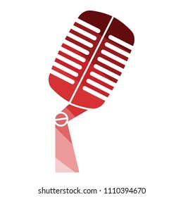 Old microphone icon. Flat color design. Vector illustration.